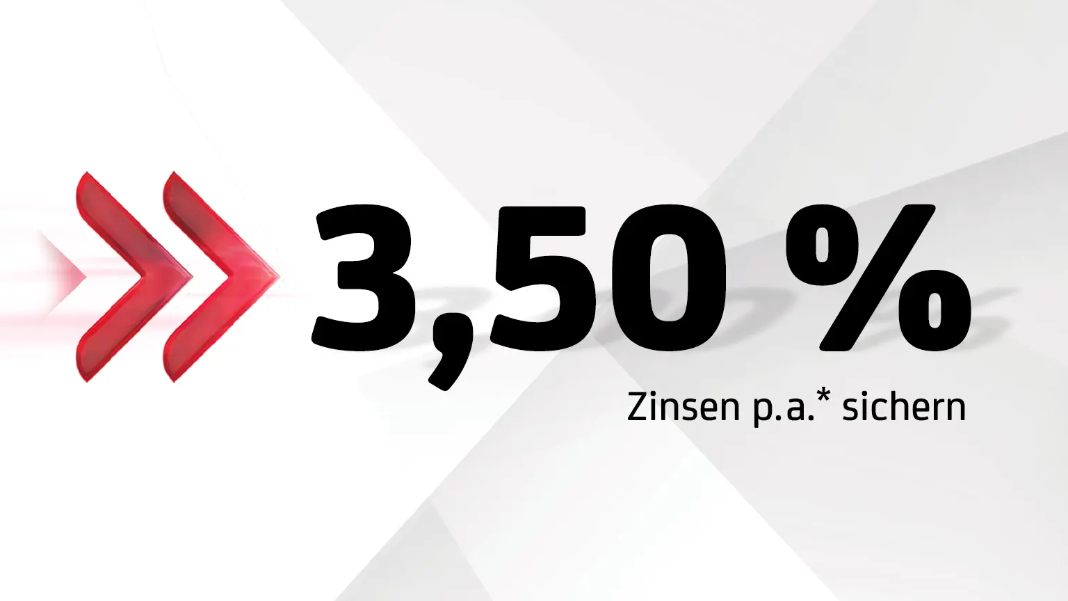 Grafik mit hervorgehobener Zinsangabe 3,50 % und dem Hinweis ‚Zinsen p.a. sichern‘ auf hellem Hintergrund.