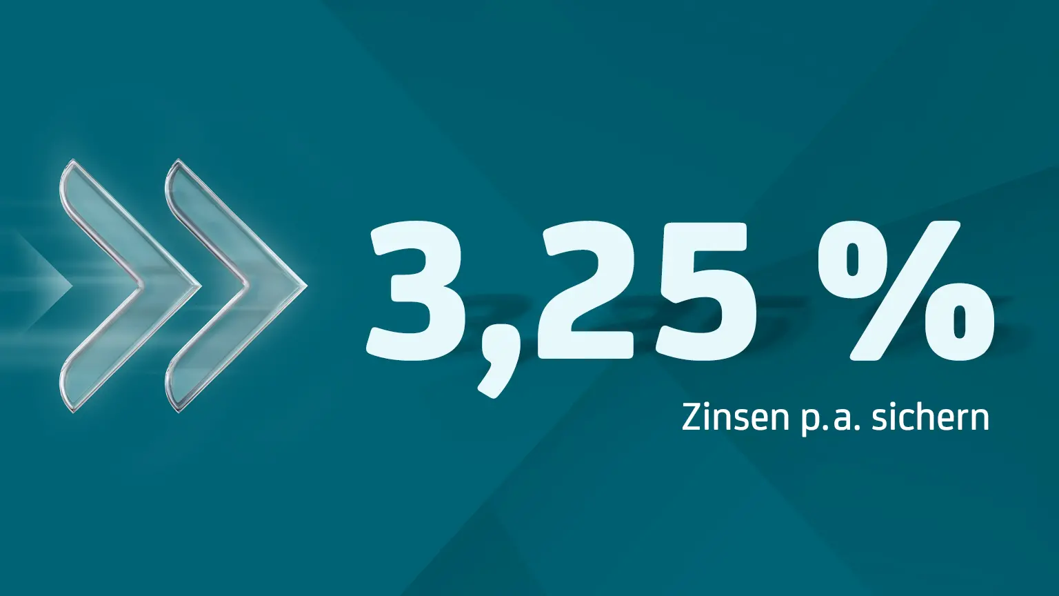 Grafik mit hervorgehobener Zinsangabe 3,25 % und dem Hinweis ‚Zinsen p.a. sichern‘ als Sparzinsen‑Angebot.