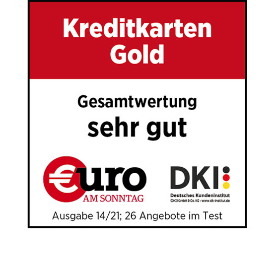 HVB Mastercard Gold erneut mit “sehr gut“ ausgezeichnet.