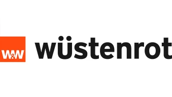 links Wüstenrot-Logo mit Icon, rechts Jubiläumslogo mit Aufschrift 100 Jahre Wüstenrot 1924–2024.