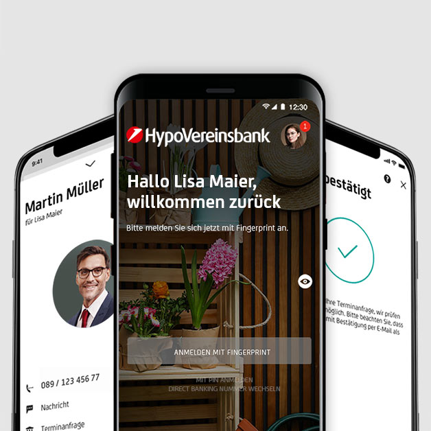 Smartphone mit HVB Mobile Banking App