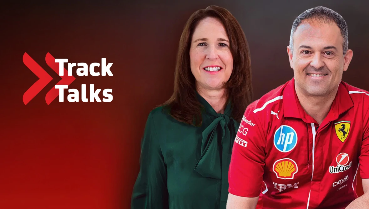 Marion Bayer-Schiller, Head of Large Corporates – UniCredit Bank GmbH im Gespräch mit Diego Ioverno, Sporting Director – Scuderia Ferrari HP zum Thema "Wechselnde Rahmenbedingungen - welche Chancen und Herausforderungen bringt das mit sich?".