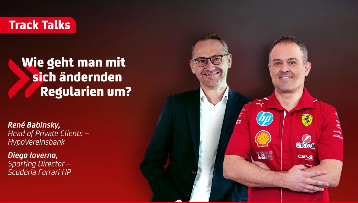 Rene Babinsky von Hypovereinsbank und Diego Ioverno von Ferrari zu sich ändernden Regularien.