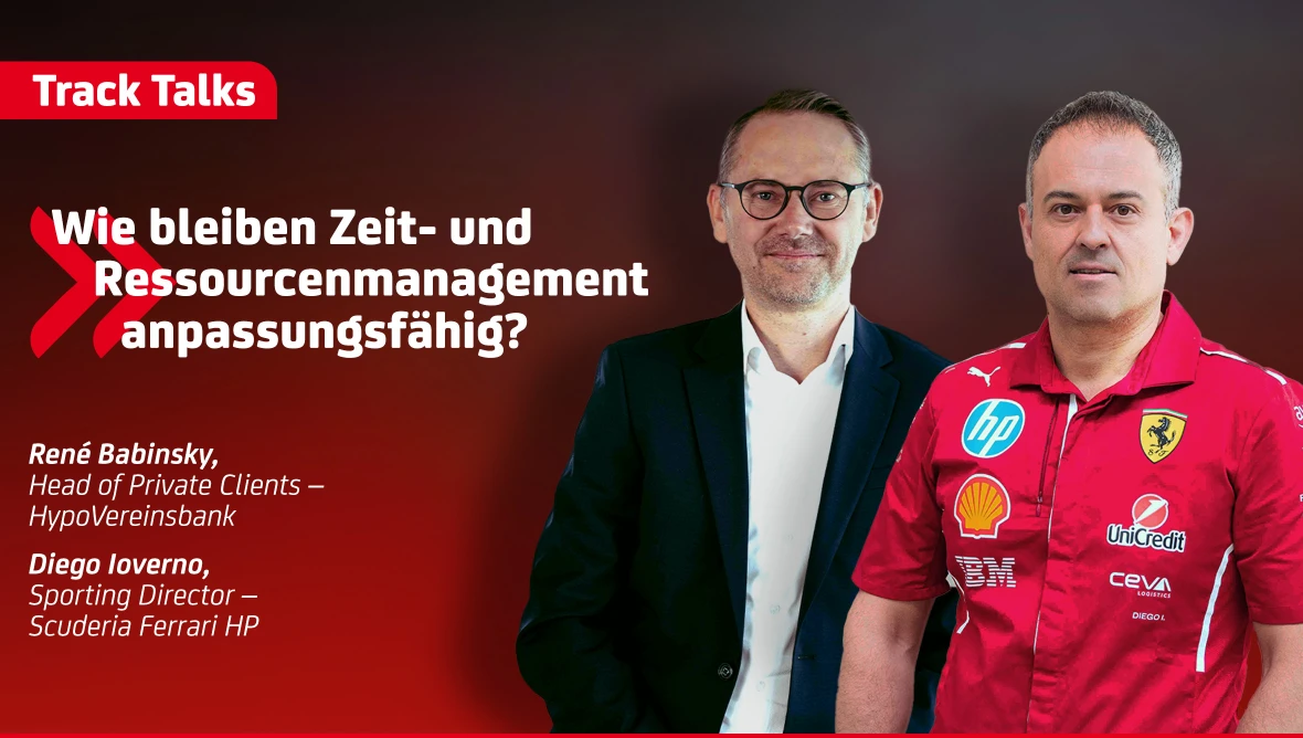 Rene Babinsky von Hypovereinsbank und Diogo Ioverno von Ferrari  zum Thema "Veränderungsbereitschaft.